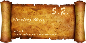Sáfrány Róza névjegykártya